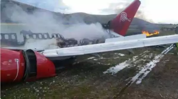 Plane Carrying 141 Passengers Burst Into Flames After Emergency Landing In Peru (Photos, Video)